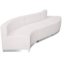 Flash Furniture ZB-803-830-SET-WH-GG Hercules Alon Series White LeatherSoft Reception Configuration, 3 Pieces
