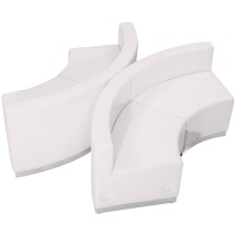 Flash Furniture ZB-803-840-SET-WH-GG Hercules Alon Series White LeatherSoft Reception Configuration, 4 Pieces