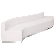Flash Furniture ZB-803-850-SET-WH-GG Hercules Alon Series White LeatherSoft Reception Configuration, 3 Pieces