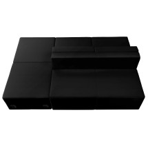 Flash Furniture ZB-803-880-SET-BK-GG Hercules Alon Series Black LeatherSoft Reception Configuration, 4 Pieces