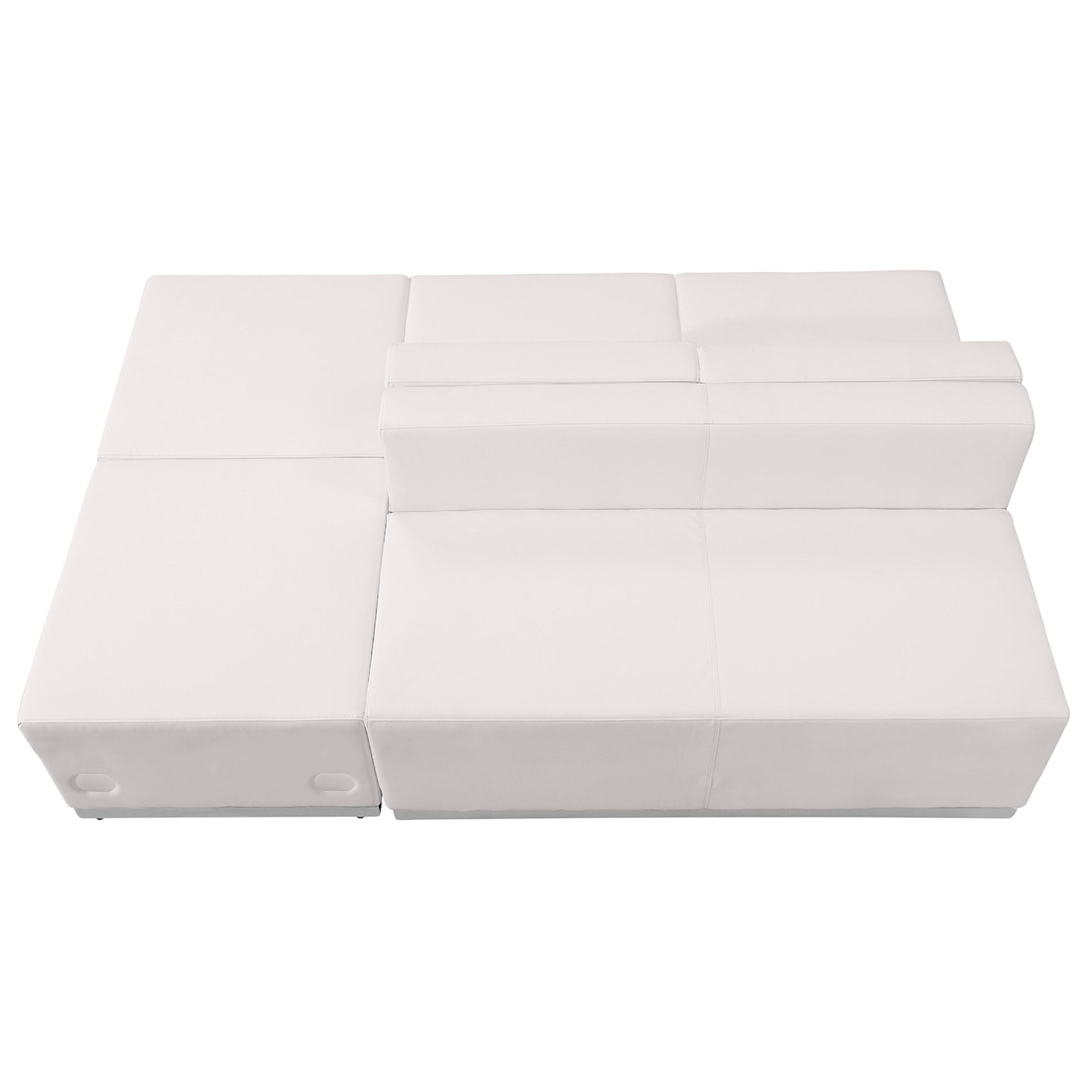 Flash Furniture ZB-803-880-SET-WH-GG Hercules Alon Series White LeatherSoft Reception Configuration, 4 Pieces