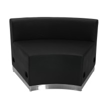 Flash Furniture ZB-803-INSEAT-BK-GG Black LeatherSoft Concave Chair with Brushed Stainless Steel Base