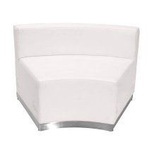 Flash Furniture ZB-803-INSEAT-WH-GG White LeatherSoft Concave Chair with Brushed Stainless Steel Base