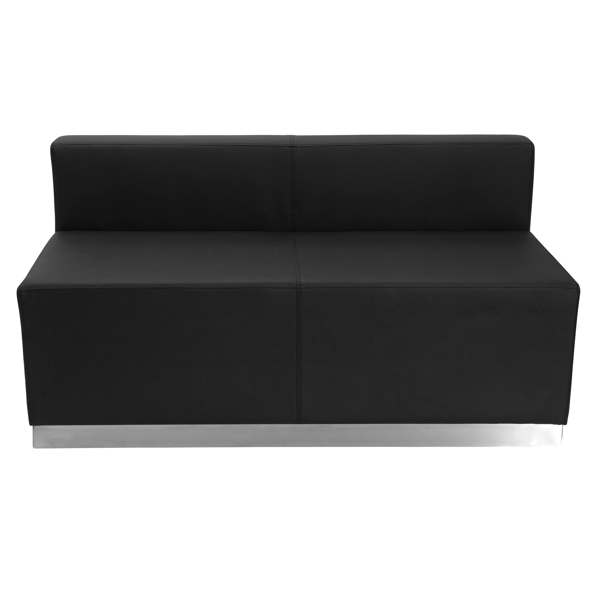 Flash Furniture ZB-803-LS-BK-GG Black LeatherSoft Loveseat with Brushed Stainless Steel Base