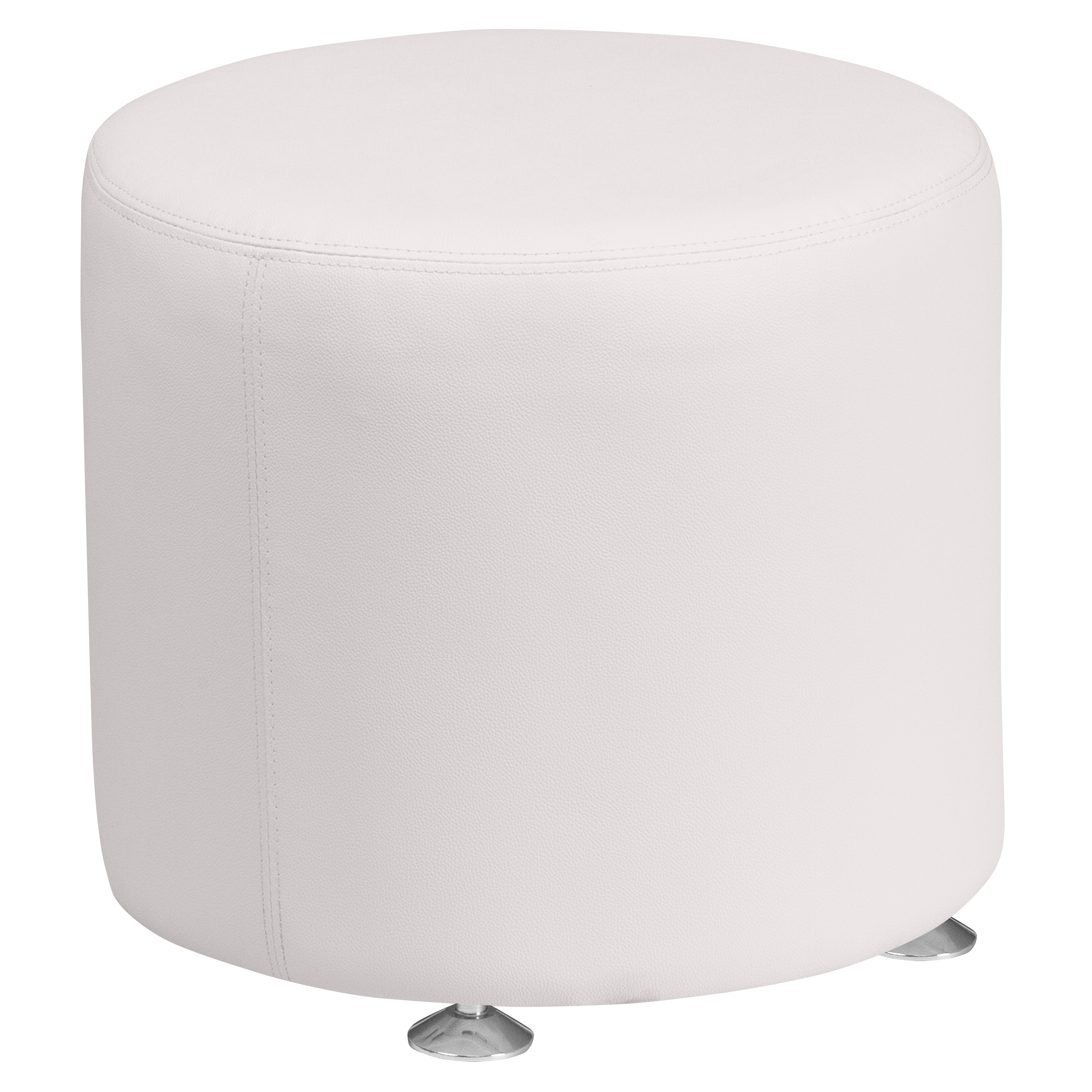 Flash Furniture ZB-803-RD-18-WH-GG White LeatherSoft 18'' Round Ottoman