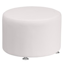 Flash Furniture ZB-803-RD-24-WH-GG White LeatherSoft 24'' Round Ottoman