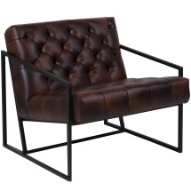 Flash Furniture ZB-8522-BJ-GG Hercules Bomber Jacket LeatherSoft Tufted Lounge Chair