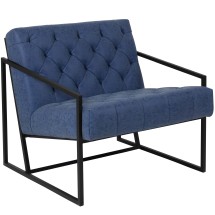 Flash Furniture ZB-8522-BL-GG Hercules Retro Blue LeatherSoft Tufted Lounge Chair