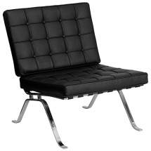 Flash Furniture ZB-FLASH-801-CHAIR-BK-GG Hercules Black LeatherSoft Lounge Chair with Curved Legs