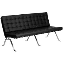 Flash Furniture ZB-FLASH-801-SOFA-BK-GG Hercules Black LeatherSoft Sofa with Curved Legs
