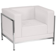 Flash Furniture ZB-IMAG-CHAIR-WH-GG Hercules Imagination Series Contemporary White LeatherSoft Chair