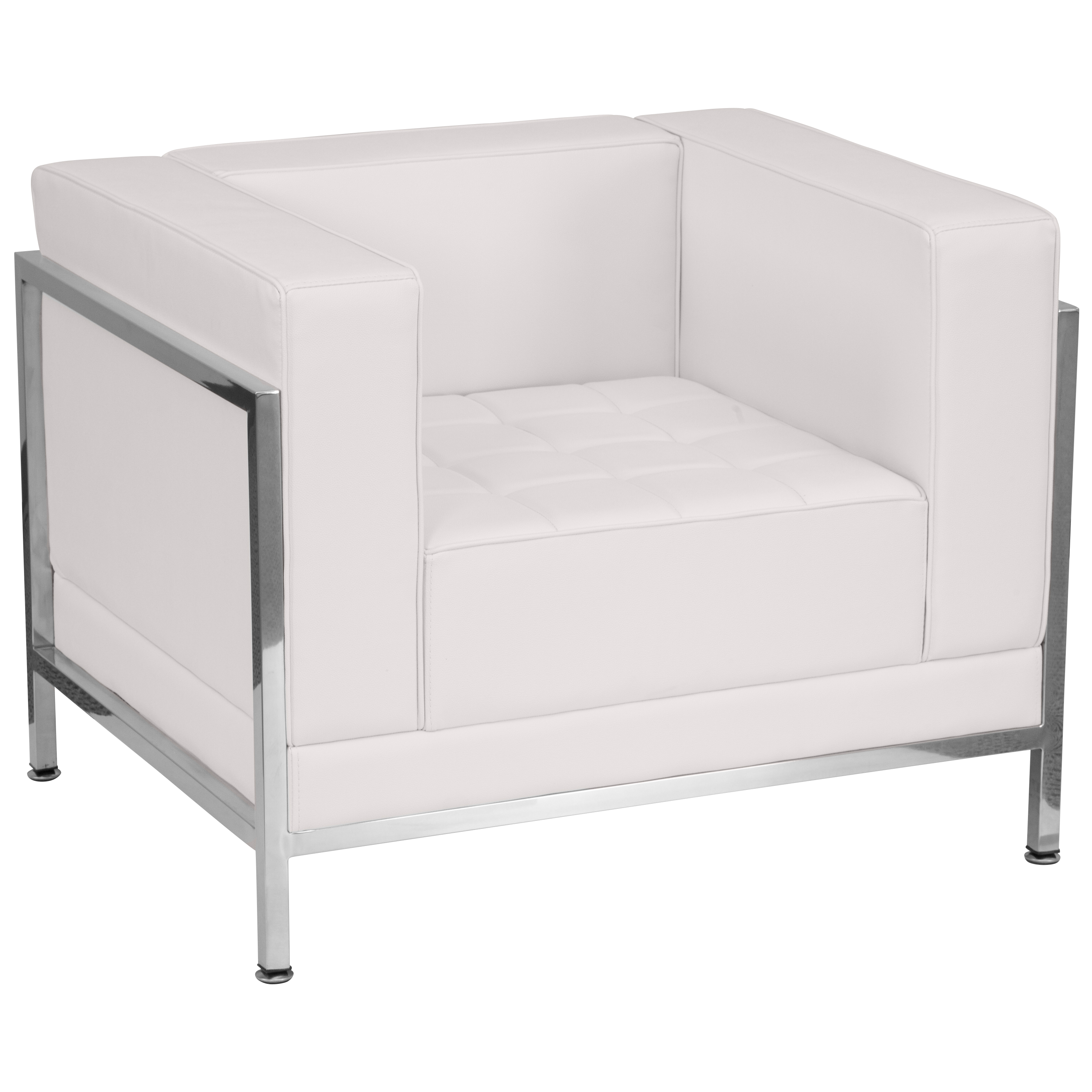 Flash Furniture ZB-IMAG-CHAIR-WH-GG Hercules Imagination Series Contemporary White LeatherSoft Chair