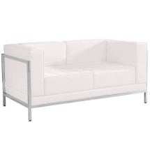 Flash Furniture ZB-IMAG-LS-WH-GG Hercules Imagination Series Contemporary White LeatherSoft Loveseat