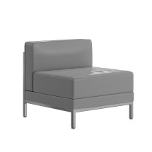 Flash Furniture ZB-IMAG-MIDDLE-GY-GG Hercules Imagination Series Contemporary Gray Leathersoft Middle Chair