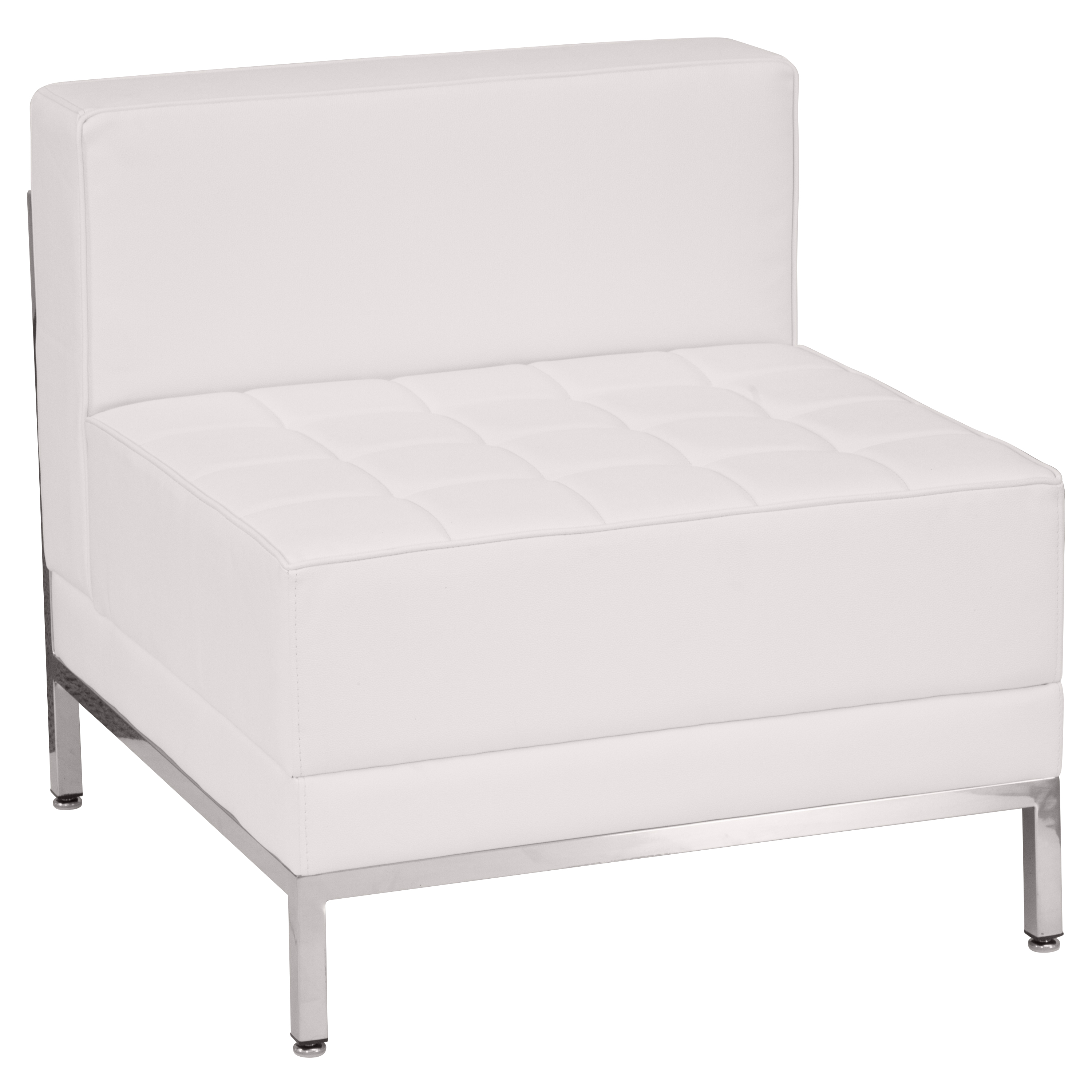 Flash Furniture ZB-IMAG-MIDDLE-WH-GG Hercules Imagination Series Contemporary White LeatherSoft Middle Chair