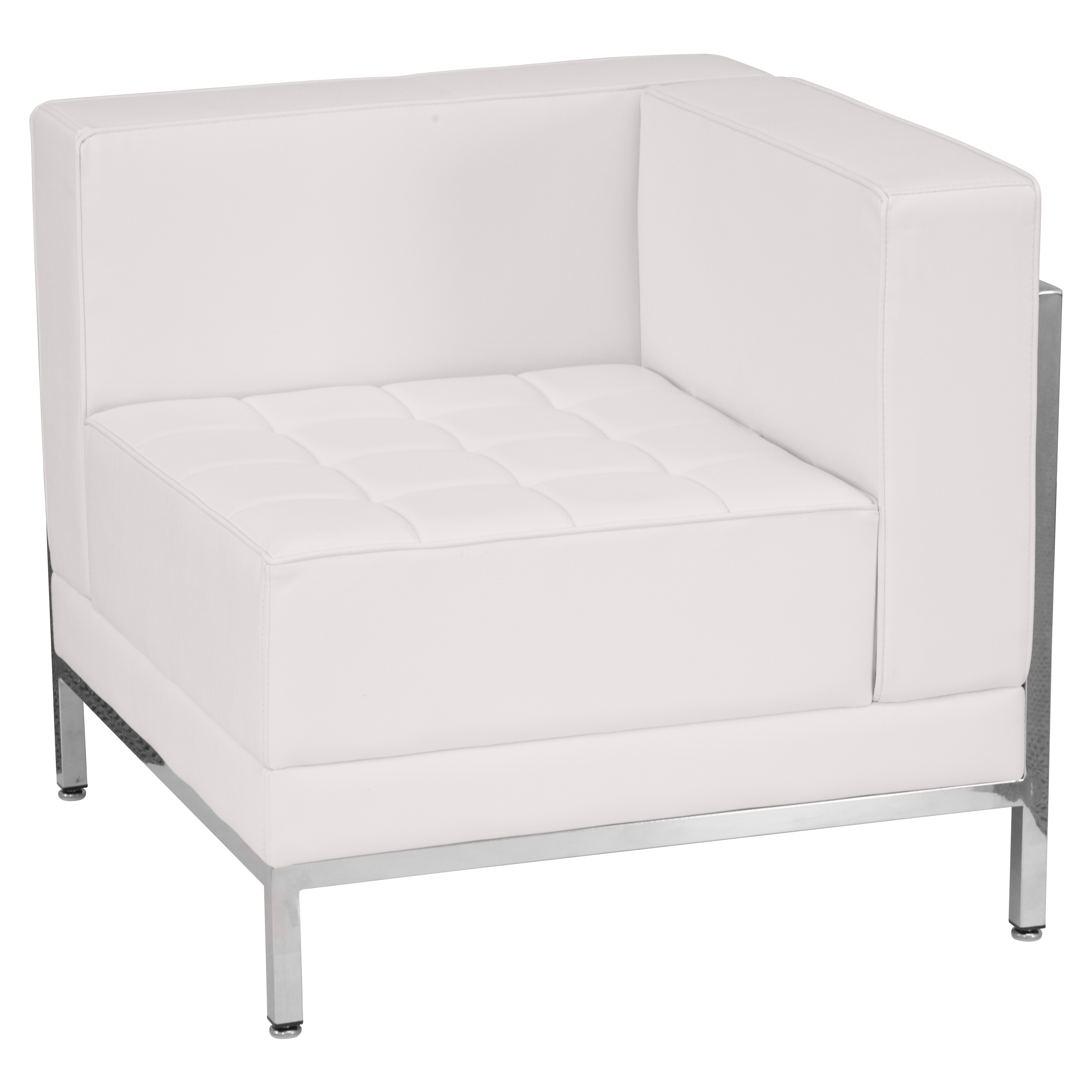 Flash Furniture ZB-IMAG-RIGHT-CORNER-WH-GG Hercules Imagination Series Contemporary White LeatherSoft Right Corner Chair