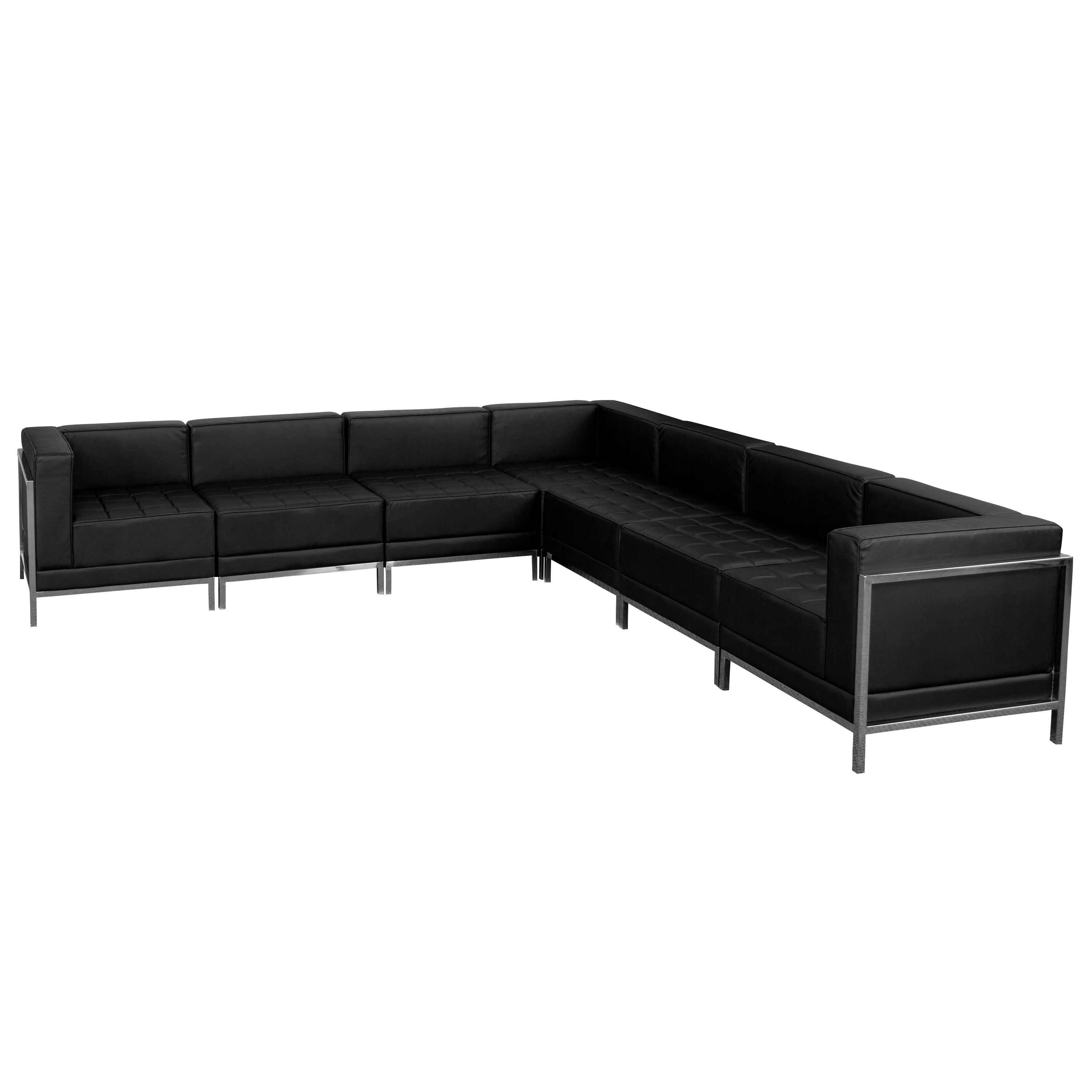 Flash Furniture ZB-IMAG-SECT-SET1-GG Hercules Imagination Series Black LeatherSoft Sectional Configuration, 7 Pieces
