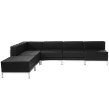 Flash Furniture ZB-IMAG-SECT-SET10-GG Hercules Imagination Series Black LeatherSoft Sectional Configuration, 6 Pieces