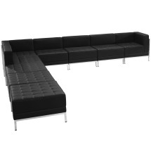 Flash Furniture ZB-IMAG-SECT-SET11-GG Hercules Imagination Series Black LeatherSoft Sectional Configuration, 9 Pieces