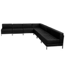 Flash Furniture ZB-IMAG-SECT-SET6-GG Hercules Imagination Series Black LeatherSoft Sectional Configuration, 7 Pieces