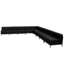 Flash Furniture ZB-IMAG-SECT-SET7-GG Hercules Imagination Series Black LeatherSoft Sectional Configuration, 9 Pieces