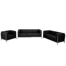 Flash Furniture ZB-IMAG-SET1-GG Hercules Imagination Series Black LeatherSoft 3 Piece Sofa Set