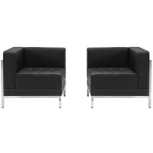 Flash Furniture ZB-IMAG-SET10-GG Hercules Imagination Series Black LeatherSoft 2 Piece Corner Chair Set