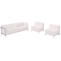Flash Furniture ZB-IMAG-SET13-WH-GG Hercules Imagination Series White LeatherSoft Sofa & Chair Set