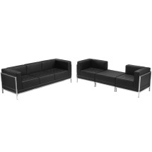 Flash Furniture ZB-IMAG-SET15-GG Hercules Imagination Series Black LeatherSoft Sofa & Lounge Chair Set, 4 Pieces