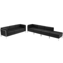 Flash Furniture ZB-IMAG-SET16-GG Hercules Imagination Series Black LeatherSoft Sofa & Lounge Chair Set, 5 Pieces