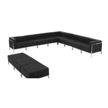 Flash Furniture ZB-IMAG-SET18-GG Hercules Imagination Series Black LeatherSoft Sectional & Ottoman Set, 12 Pieces