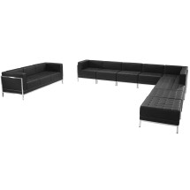 Flash Furniture ZB-IMAG-SET19-GG Hercules Imagination Series Black LeatherSoft Sectional & Sofa Set, 10 Pieces