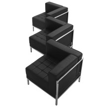 Flash Furniture ZB-IMAG-SET4-GG Hercules Imagination Series Black LeatherSoft 3 Piece Corner Chair Set
