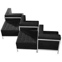 Flash Furniture ZB-IMAG-SET5-GG Hercules Imagination Series Black LeatherSoft 5 Piece Chair & Ottoman Set
