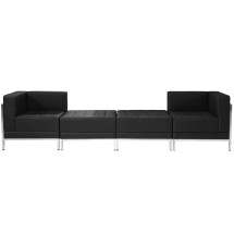 Flash Furniture ZB-IMAG-SET7-GG Hercules Imagination Series Black LeatherSoft 4 Piece Chair & Ottoman Set