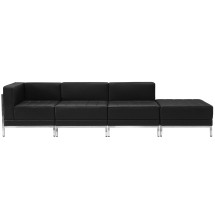 Flash Furniture ZB-IMAG-SET9-GG Hercules Imagination Series Black LeatherSoft 4 Piece Chair & Ottoman Set