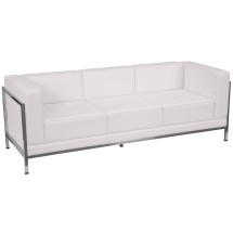 Flash Furniture ZB-IMAG-SOFA-WH-GG Hercules Imagination Series Contemporary White LeatherSoft Sofa