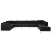 Flash Furniture ZB-IMAG-U-SECT-SET4-GG Hercules Imagination Series Black LeatherSoft U-Shape Sectional Configuration, 7 Pieces