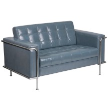 Flash Furniture ZB-LESLEY-8090-LS-GY-GG Hercules Lesley Series Contemporary Gray LeatherSoft Loveseat