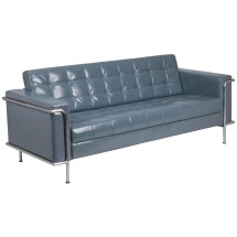 Flash Furniture ZB-LESLEY-8090-SOFA-GY-GG Hercules Lesley Series Contemporary Gray LeatherSoft Sofa