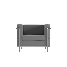 Flash Furniture ZB-REGAL-810-1-CHAIR-GY-GG Hercules Regal Series Contemporary Gray LeatherSoft Chair
