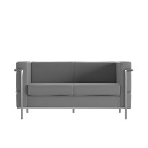 Flash Furniture ZB-REGAL-810-2-LS-GY-GG Hercules Regal Series Contemporary Gray LeatherSoft Loveseat