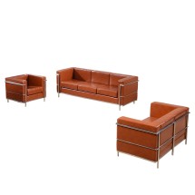Flash Furniture ZB-REGAL-810-SET-COG-GG Hercules Regal Series Reception Set in Cognac LeatherSoft