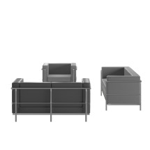 Flash Furniture ZB-REGAL-810-SET-GY-GG Hercules Regal Series Reception Set in Gray LeatherSoft