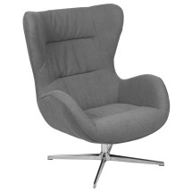 Flash Furniture ZB-WING-GR-FAB-GG Gray Fabric Swivel Wing Chair