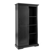 Flash Furniture ZG-026-BLK-GG 36&quot; Black Rustic Farmhouse Storage Cabinet Bookcase with Sliding Barn Door