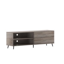 Flash Furniture ZG-028-WAL-GG 65&quot; Mid Century Walnut TV Stand with Shelf and Storage Drawers
