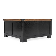 Flash Furniture ZG-ZP-030-BLK-GG 35.75&quot; Farmhouse Storage Coffee Table with Hinged Lift Top, Hidden Storage, Black/Rustic Oak
