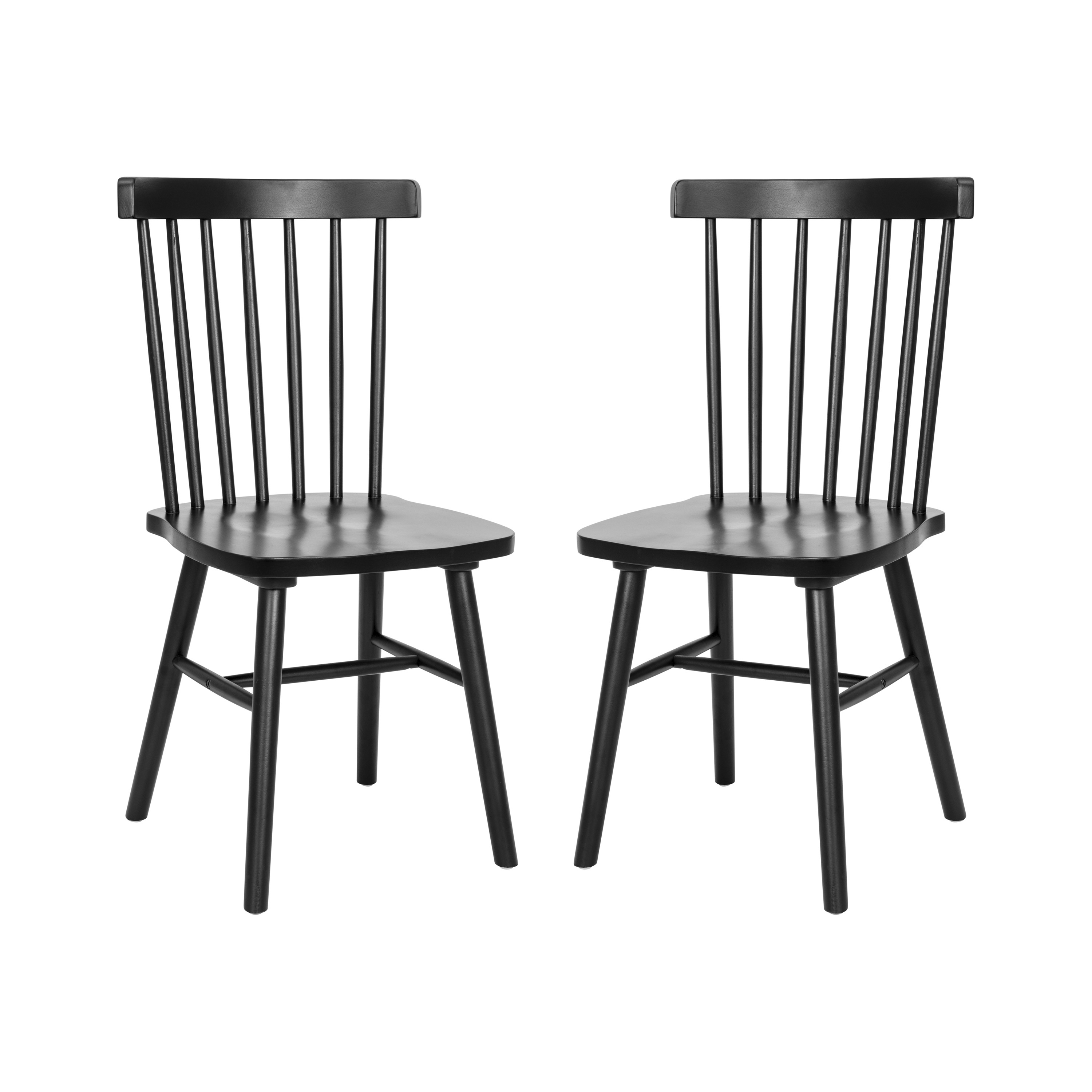 Flash Furniture ZH-8101WR-BK-2-GG Commercial Black Wood Armless Spindle Back Chairs, Set of 2