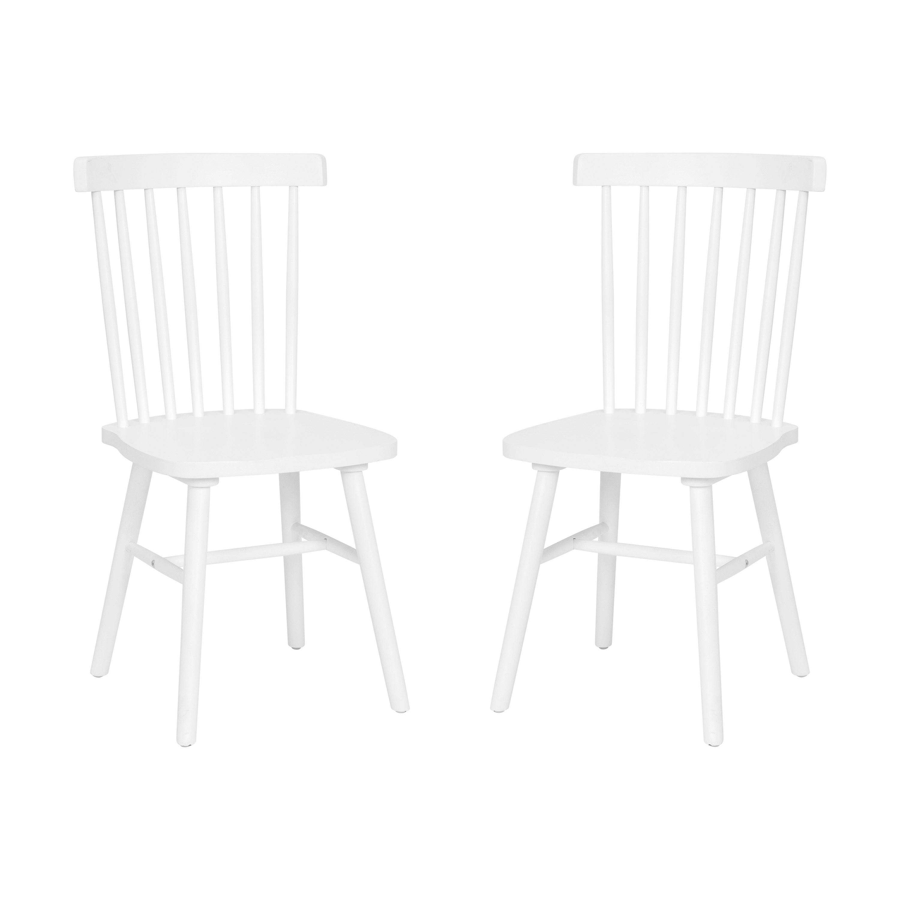 Flash Furniture ZH-8101WR-WH-2-GG Commercial White Wood Armless Spindle Back Chairs, Set of 2